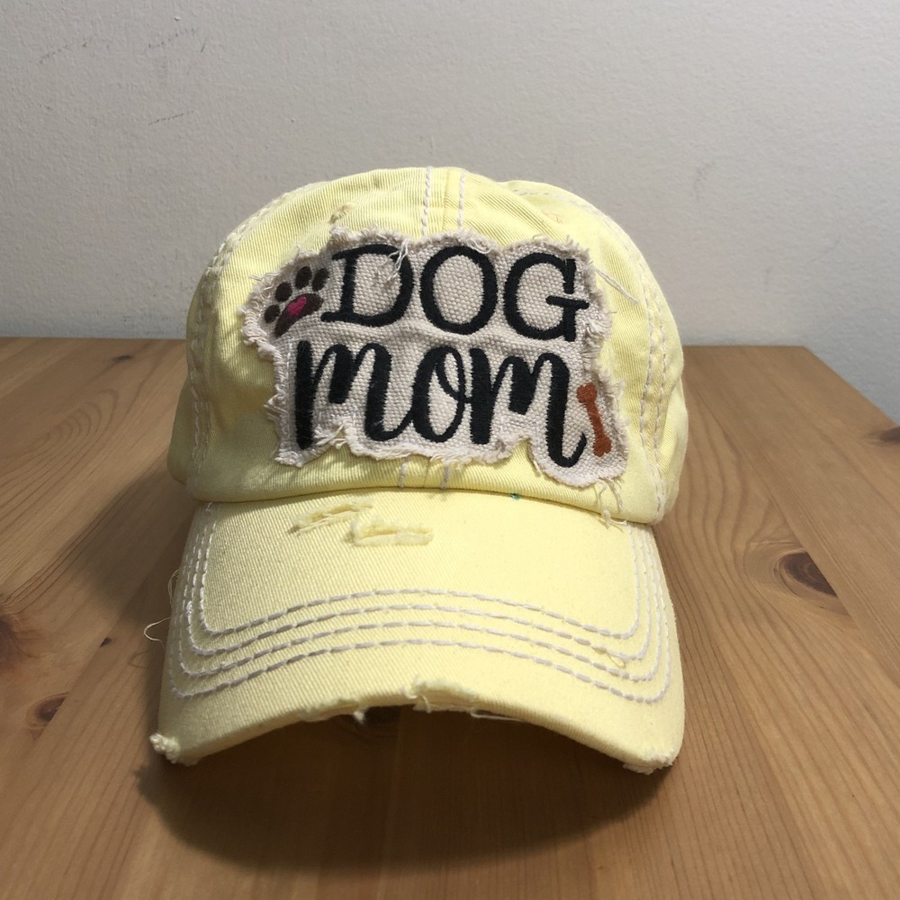 Dog Mom KBETHOS Vintage Distressed Baseball Cap Hat Adjustable Yellow